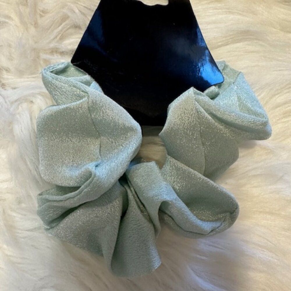Soft Mint Chiffon Scrunchie 7796 - Women's Handmade Boutique